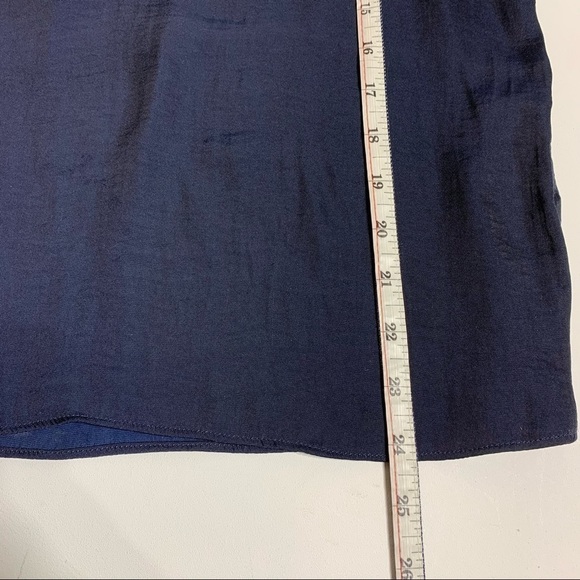 Zara XS navy blue silky blouse - Picture 6 of 6